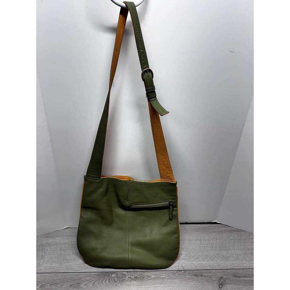 Orvis Genuine Olive Green Leather Crossbody Purse